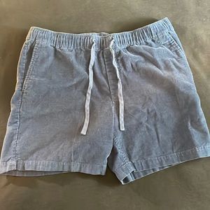 Blue Corduroy Shorts with 6.5 Inch Inseam